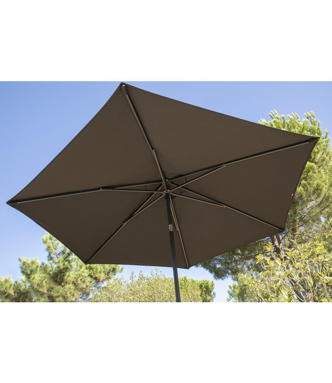 Jardinico Jardinico Malibu Parasol met een  aluminium teak look mast