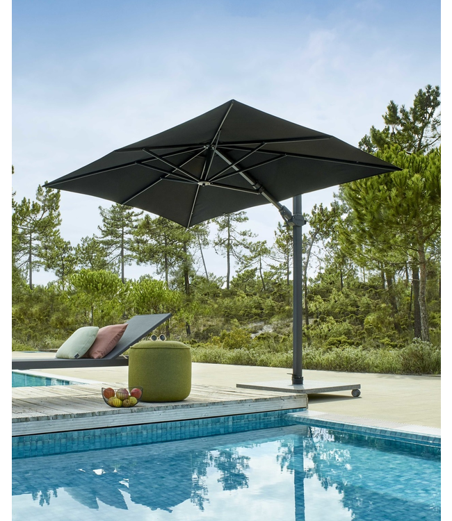 Jardinico Antego parasol 300x300cm  Zwart frame - Zwart doek