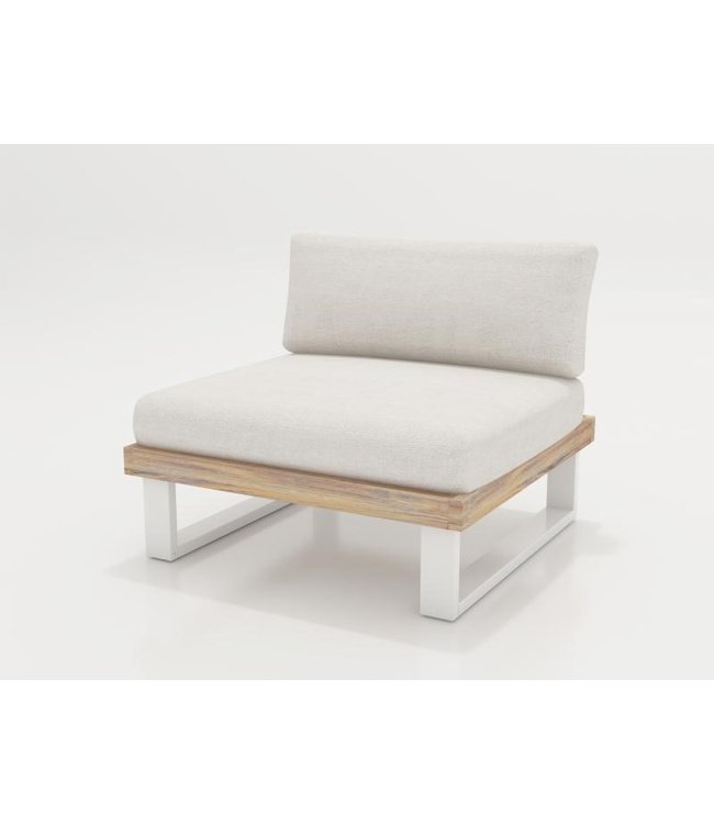 Guiño Calma 4 delige hoekset Aluminium | Teak | Olefin bekleding
