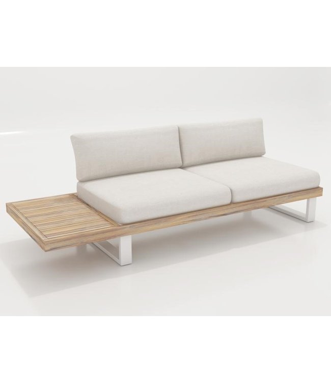 Guiño Calma 4 delige hoekset Aluminium | Teak | Olefin bekleding