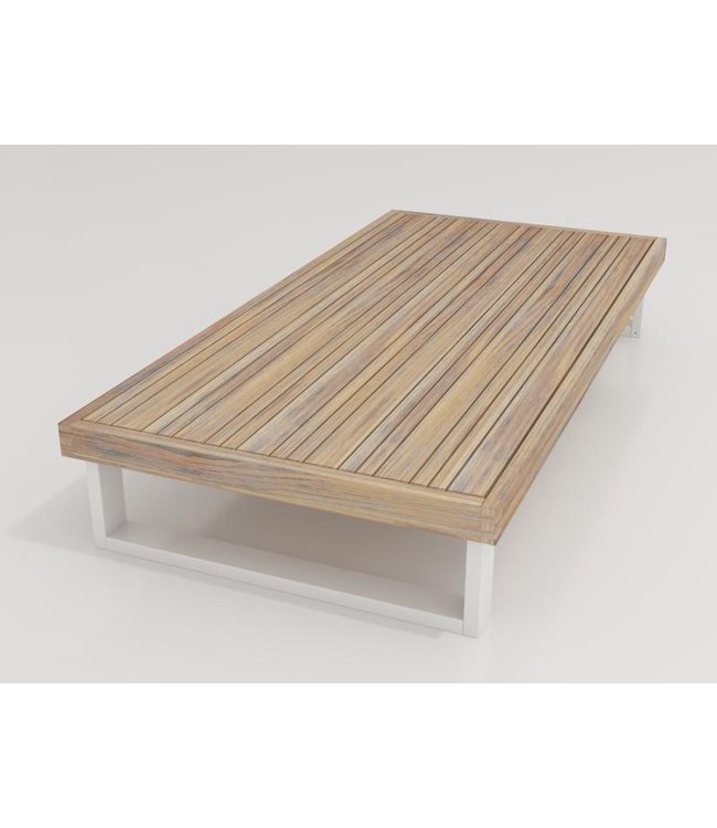 Guiño Calma 4 delige hoekset Aluminium | Teak | Olefin bekleding
