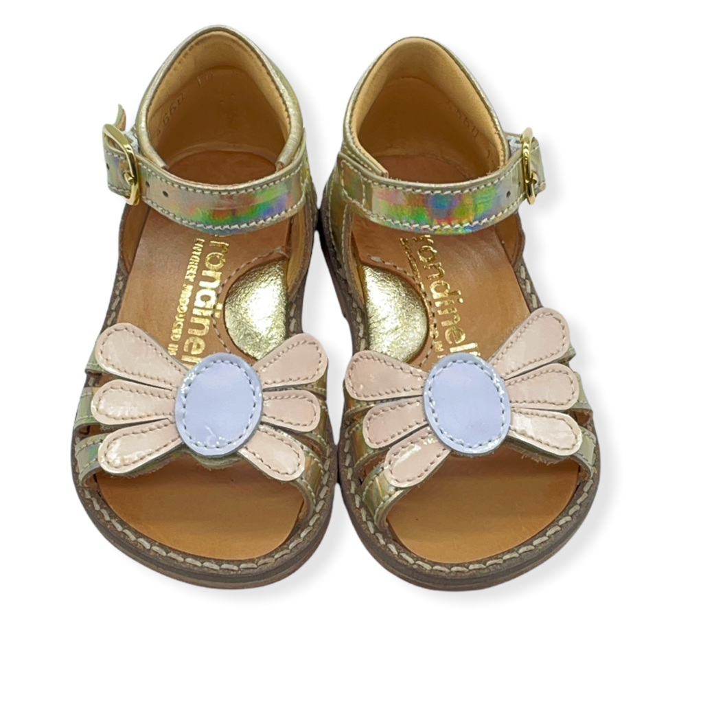 RONDINELLA RONDINELLA FIRST FLOWER SANDAL GOLD LILA
