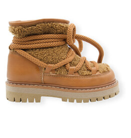 OCRA OCRA FLUFFY BOOTS CAYENNE COGNAC