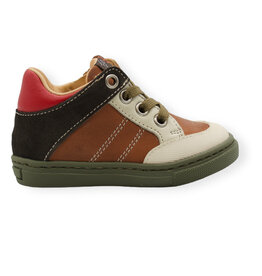 RONDINELLA RONDINELLA FIRST CLASSIC SNEAKER BROWN ECRU RED