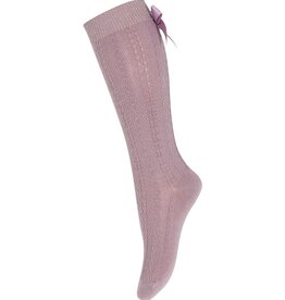 MP DENMARK MP SOFIA KNEE SOCKS BOW ELDERBERRY