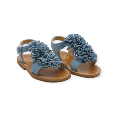 GALLUCCI GALLUCCI POMPOM SANDAL AZURE