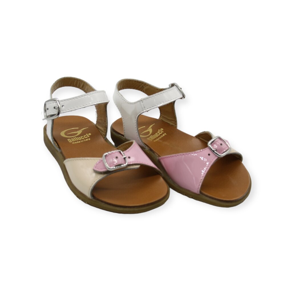 GALLUCCI GALLUCCI CLASSIC SANDAL BIANCO ROSA