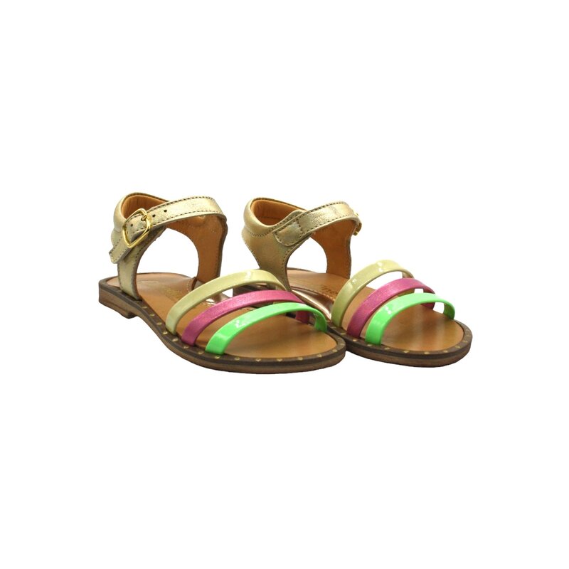 RONDINELLA RONDINELLA 0963 SANDAL GREEN PINK YELLOW GOLD