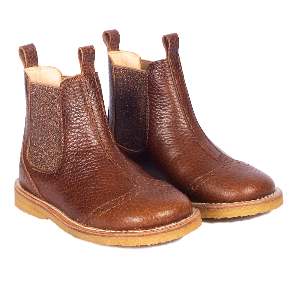 ANGULUS ANGULUS BROGUE CHELSEA BOOT COGNAC