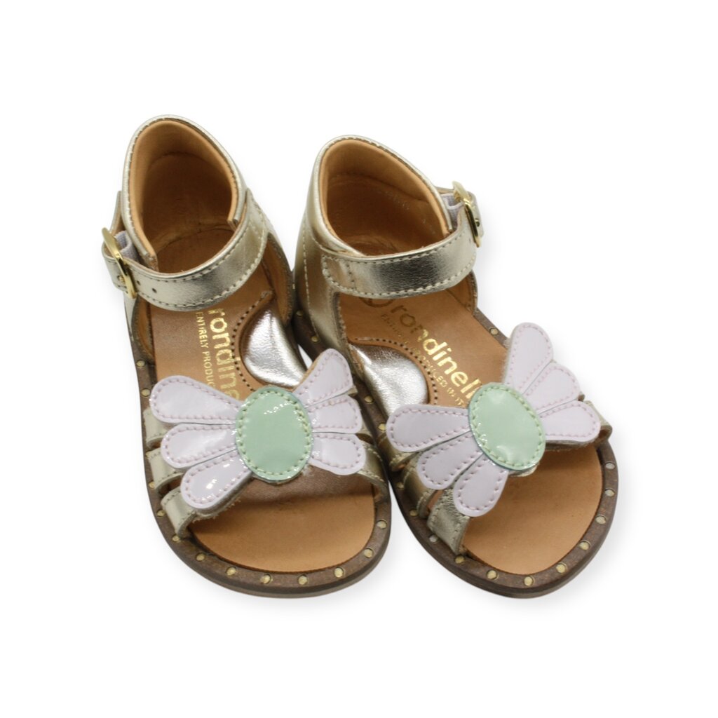 RONDINELLA RONDINELLA MINI SANDAL GOLD FLOWER LILA MINT