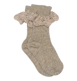 MP DENMARK MP LISA SOCKS LACE LIGHT BROWN