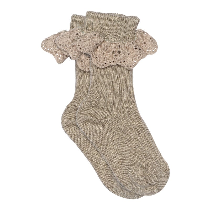 MP DENMARK MP LISA SOCKS LACE LIGHT BROWN