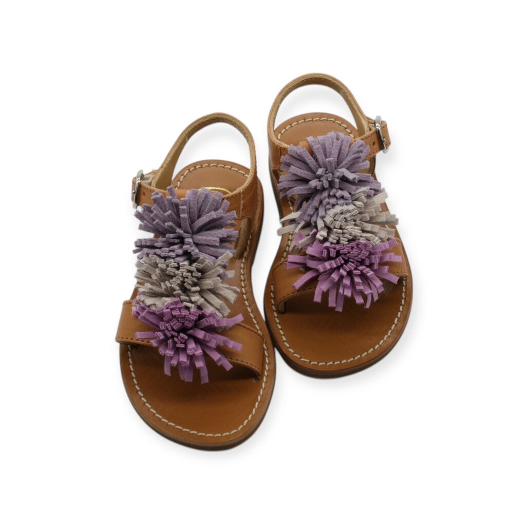 GALLUCCI GALLUCCI ETOILE POMPOM SANDAL LAVANDA LONDON SMALTO