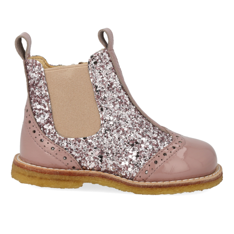 ANGULUS ANGULUS STARTER CHELSEA BOOT FADED ROSE BLOSSOM GLITTER