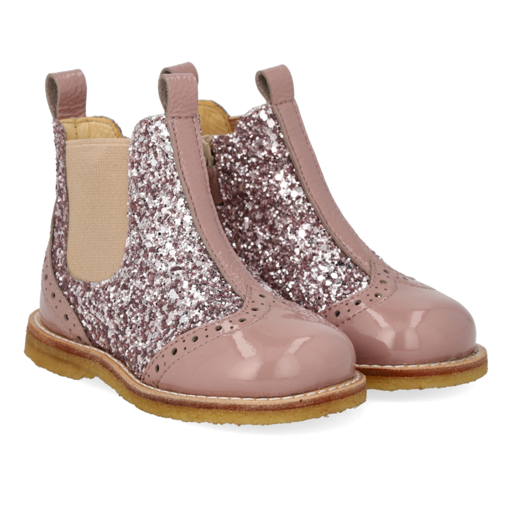 ANGULUS ANGULUS STARTER CHELSEA BOOT FADED ROSE BLOSSOM GLITTER