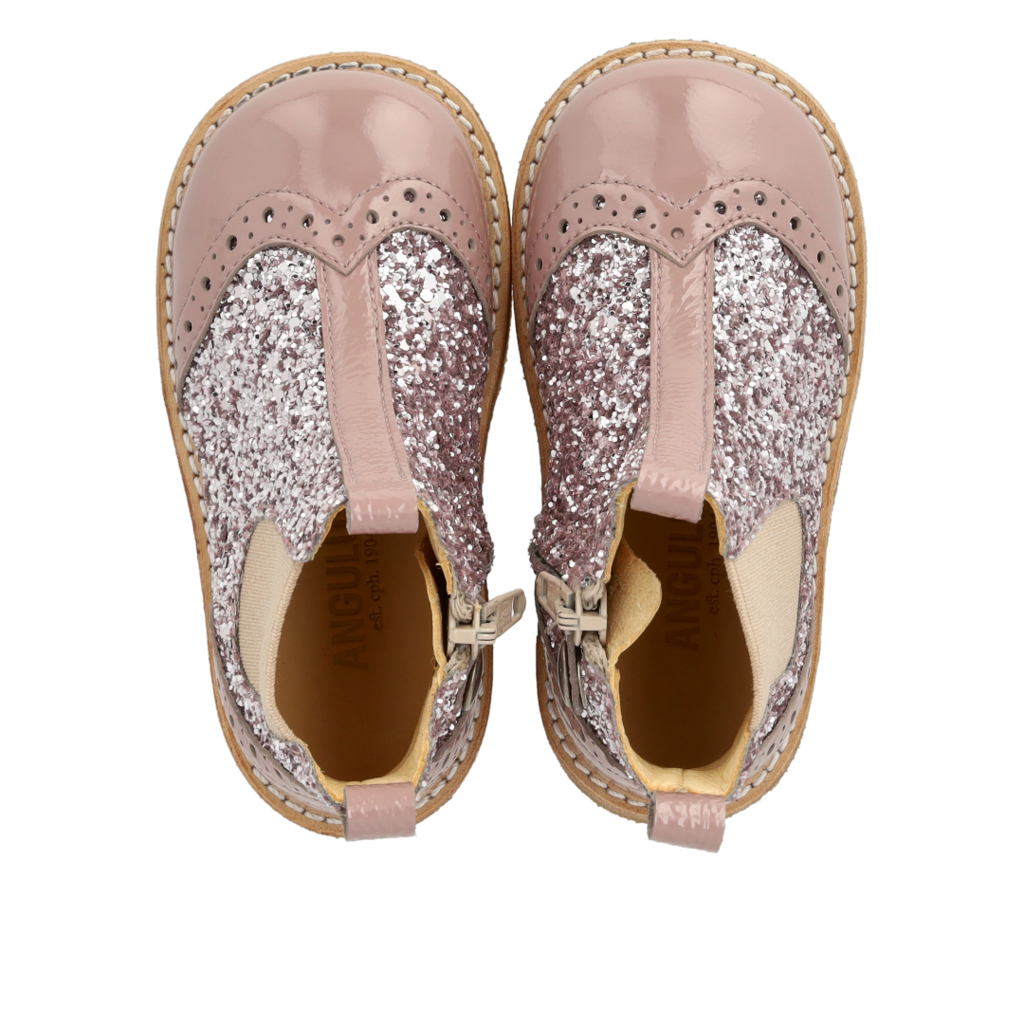 ANGULUS ANGULUS STARTER CHELSEA BOOT FADED ROSE BLOSSOM GLITTER