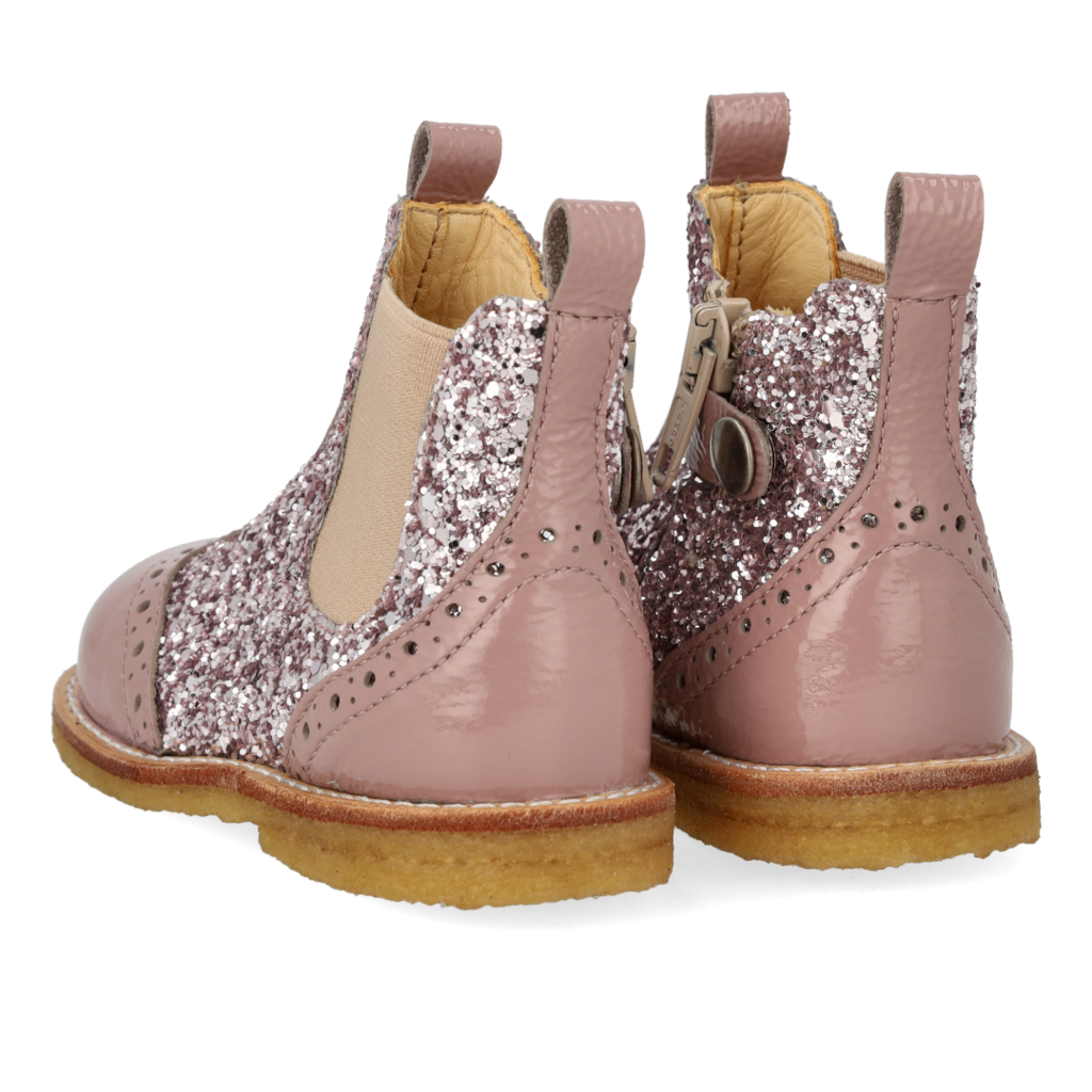 ANGULUS ANGULUS STARTER CHELSEA BOOT FADED ROSE BLOSSOM GLITTER