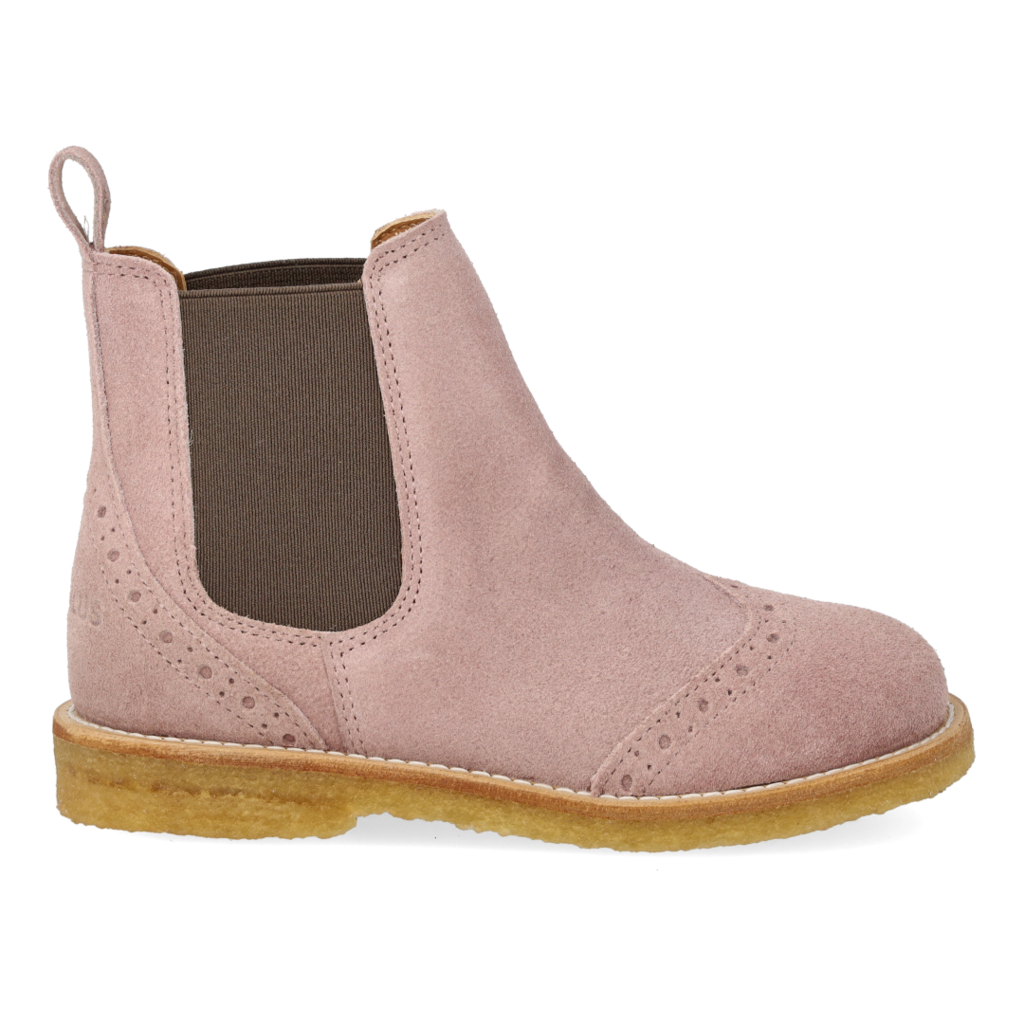 ANGULUS ANGULUS CHELSEA BOOT BROGUE PATTERN FADED ROSE