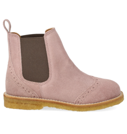 ANGULUS ANGULUS CHELSEA BOOT BROGUE PATTERN FADED ROSE