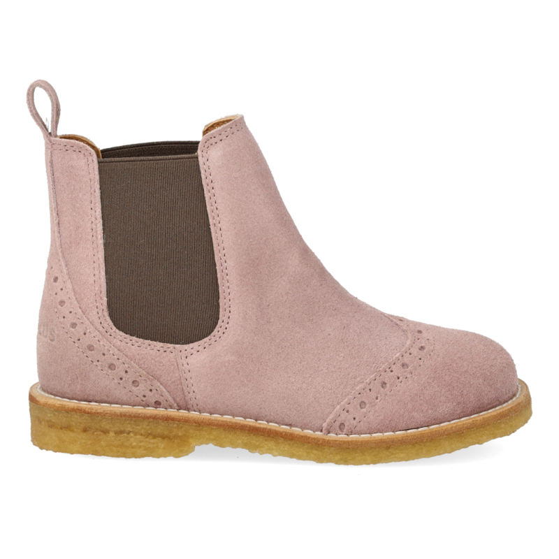 ANGULUS ANGULUS CHELSEA BOOT BROGUE PATTERN FADED ROSE