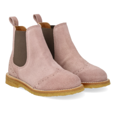 ANGULUS ANGULUS CHELSEA BOOT BROGUE PATTERN FADED ROSE