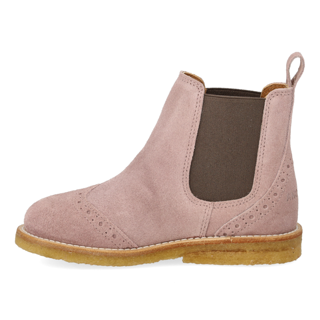 ANGULUS ANGULUS CHELSEA BOOT BROGUE PATTERN FADED ROSE