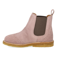 ANGULUS ANGULUS CHELSEA BOOT BROGUE PATTERN FADED ROSE
