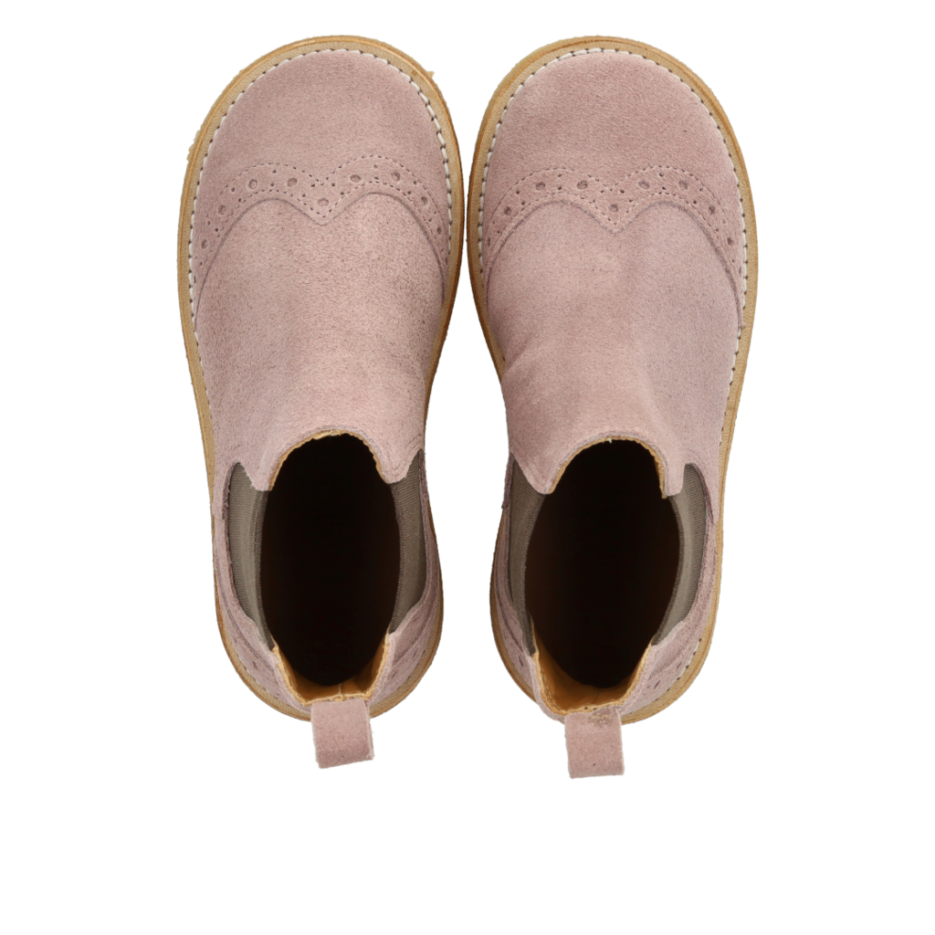 ANGULUS ANGULUS CHELSEA BOOT BROGUE PATTERN FADED ROSE
