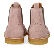 ANGULUS ANGULUS CHELSEA BOOT BROGUE PATTERN FADED ROSE