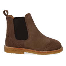 ANGULUS ANGULUS CHELSEA BOOT BROGUE PATTERN DARK TAUPE