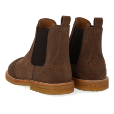 ANGULUS ANGULUS CHELSEA BOOT BROGUE PATTERN DARK TAUPE