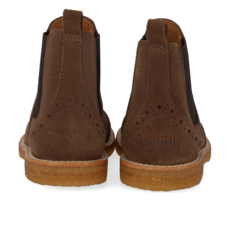 ANGULUS ANGULUS CHELSEA BOOT BROGUE PATTERN DARK TAUPE