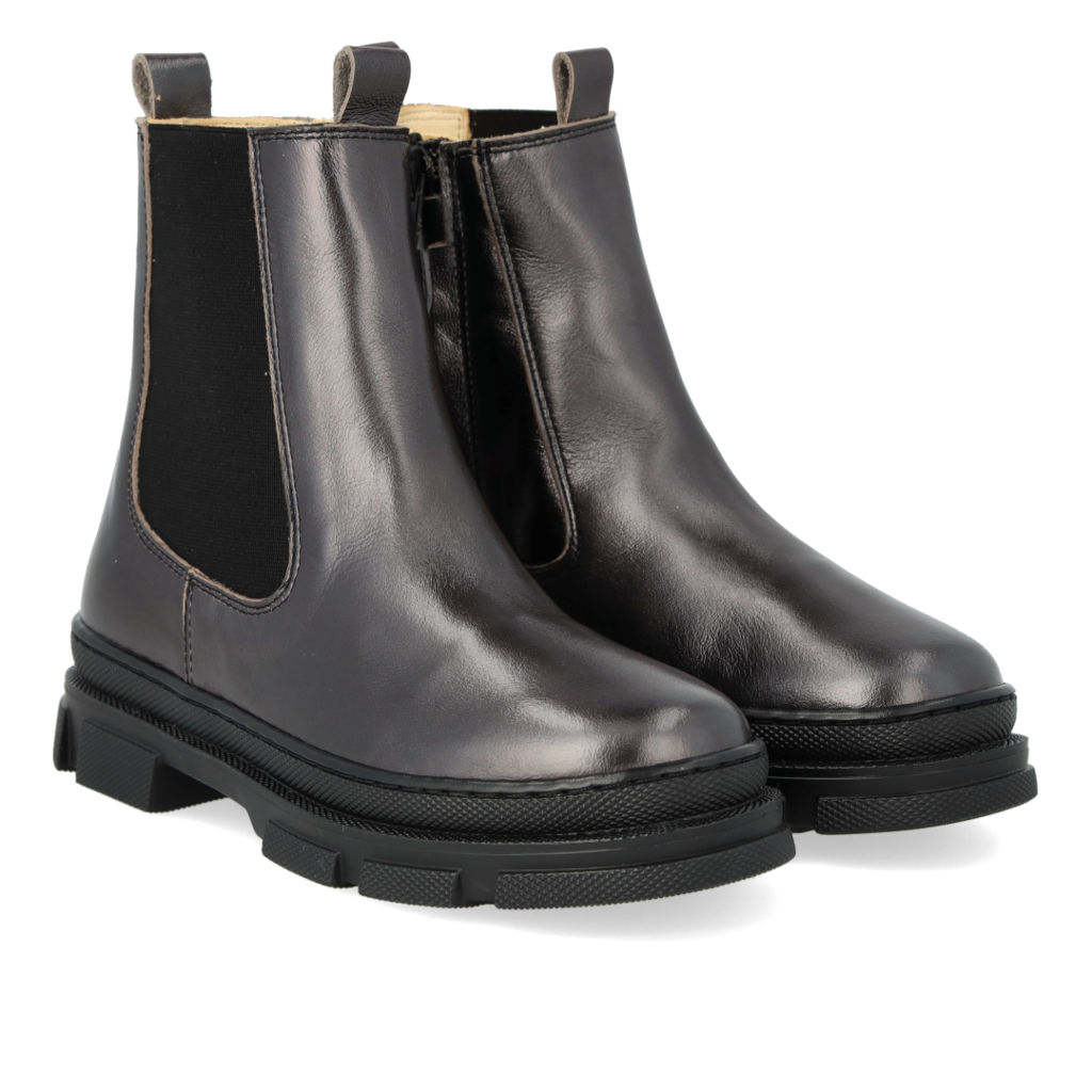ANGULUS ANGULUS CHELSEA BOOT BLACK SHINE METALLIC