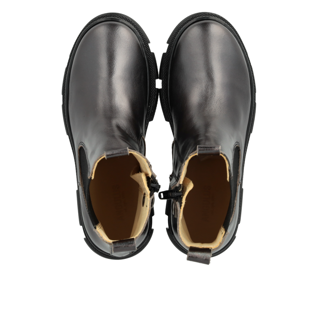 ANGULUS ANGULUS CHELSEA BOOT BLACK SHINE METALLIC