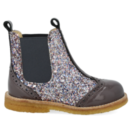 ANGULUS ANGULUS CHELSEA BOOT BROGUE PATTERN LAVENDER PASTEL GLITTER