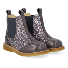 ANGULUS ANGULUS CHELSEA BOOT BROGUE PATTERN LAVENDER PASTEL GLITTER