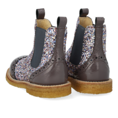 ANGULUS ANGULUS CHELSEA BOOT BROGUE PATTERN LAVENDER PASTEL GLITTER