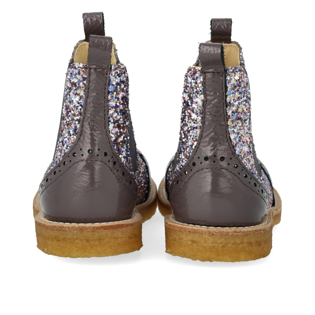 ANGULUS ANGULUS CHELSEA BOOT BROGUE PATTERN LAVENDER PASTEL GLITTER