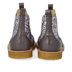 ANGULUS ANGULUS CHELSEA BOOT BROGUE PATTERN LAVENDER PASTEL GLITTER