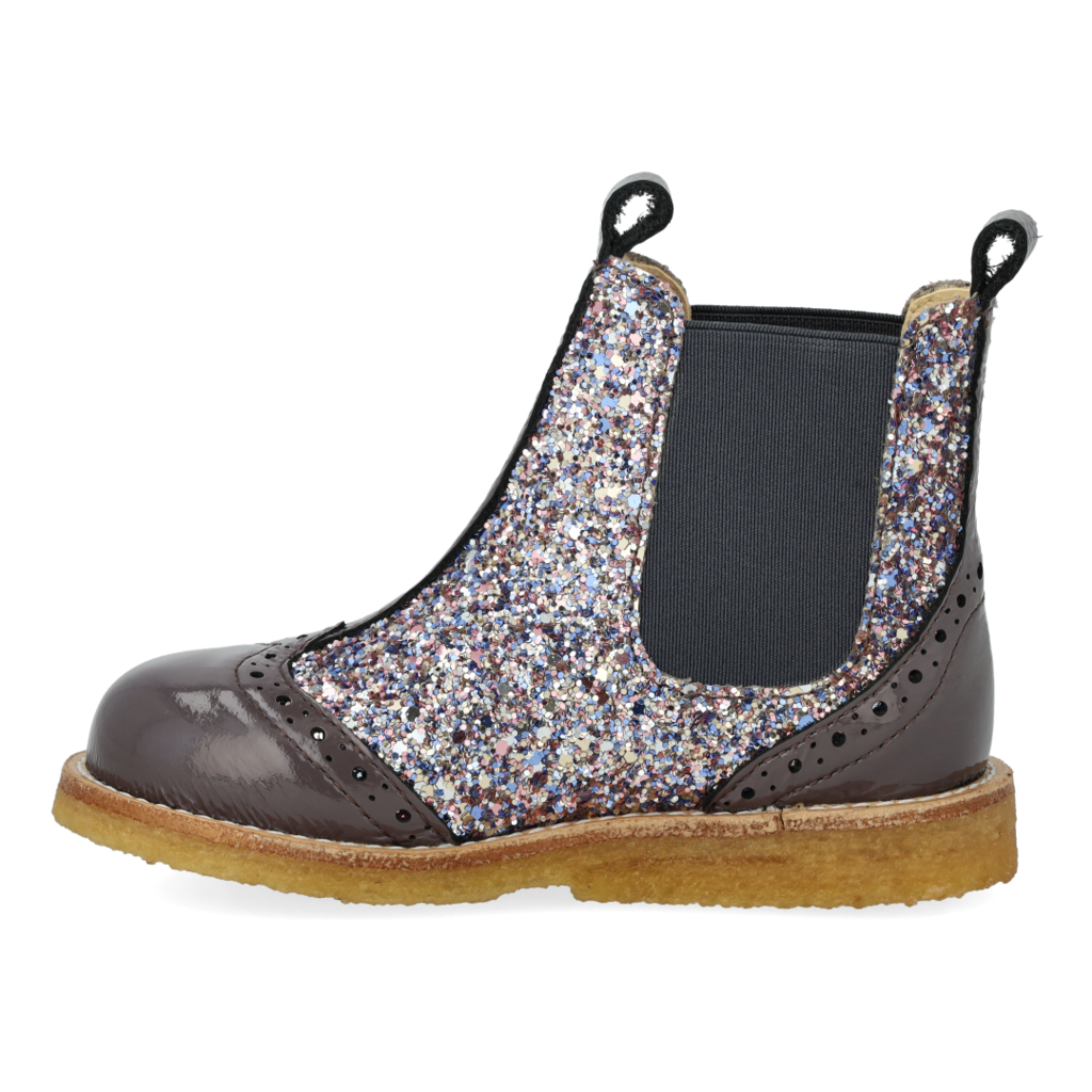 ANGULUS ANGULUS CHELSEA BOOT BROGUE PATTERN LAVENDER PASTEL GLITTER