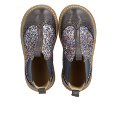 ANGULUS ANGULUS CHELSEA BOOT BROGUE PATTERN LAVENDER PASTEL GLITTER