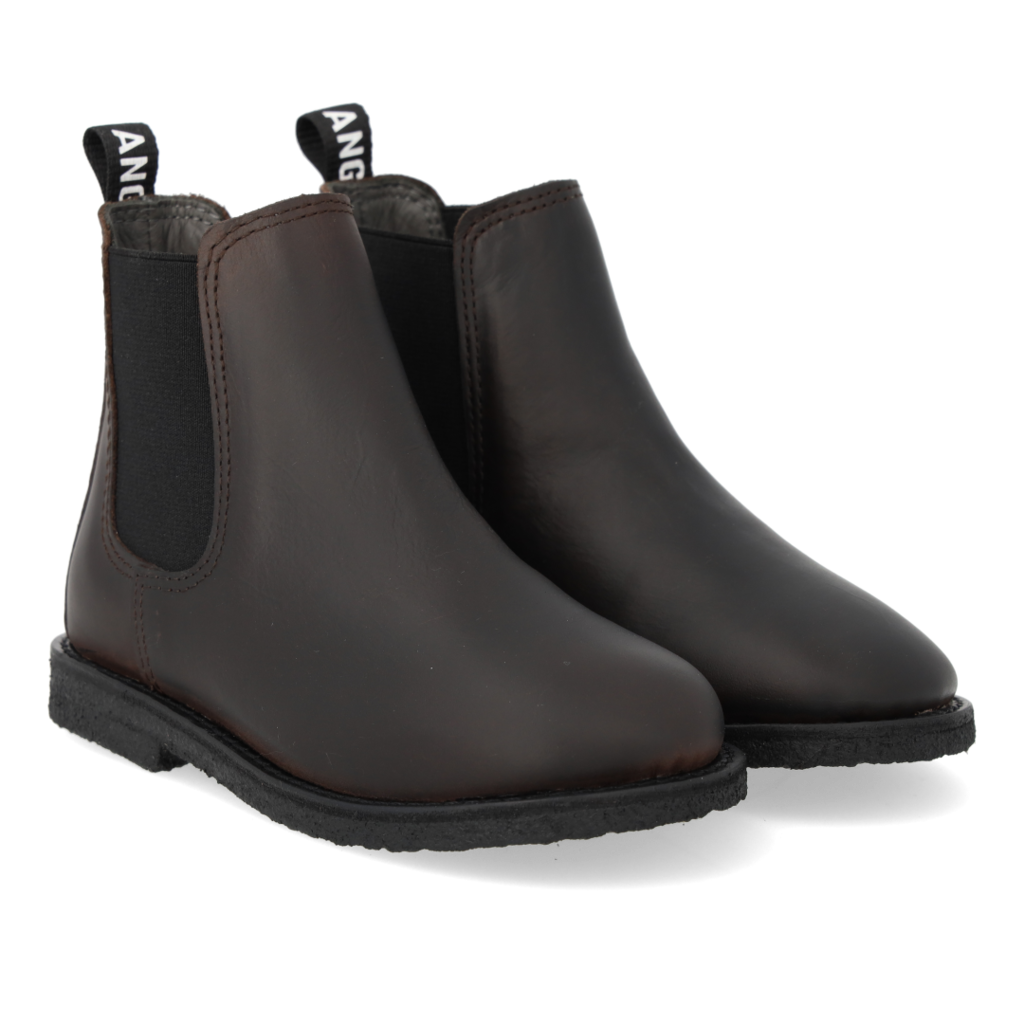 ANGULUS ANGULUS CHELSEA BOOT DARK BROWN BLACK LOGO