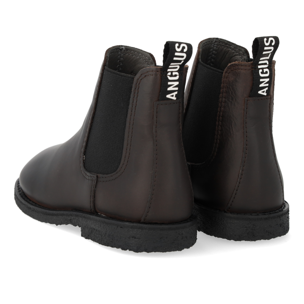 ANGULUS ANGULUS CHELSEA BOOT DARK BROWN BLACK LOGO