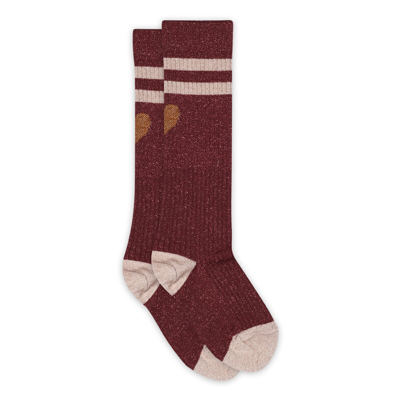 MP DENMARK MP ELGA GLITTER KNEE SOCKS WINE RED