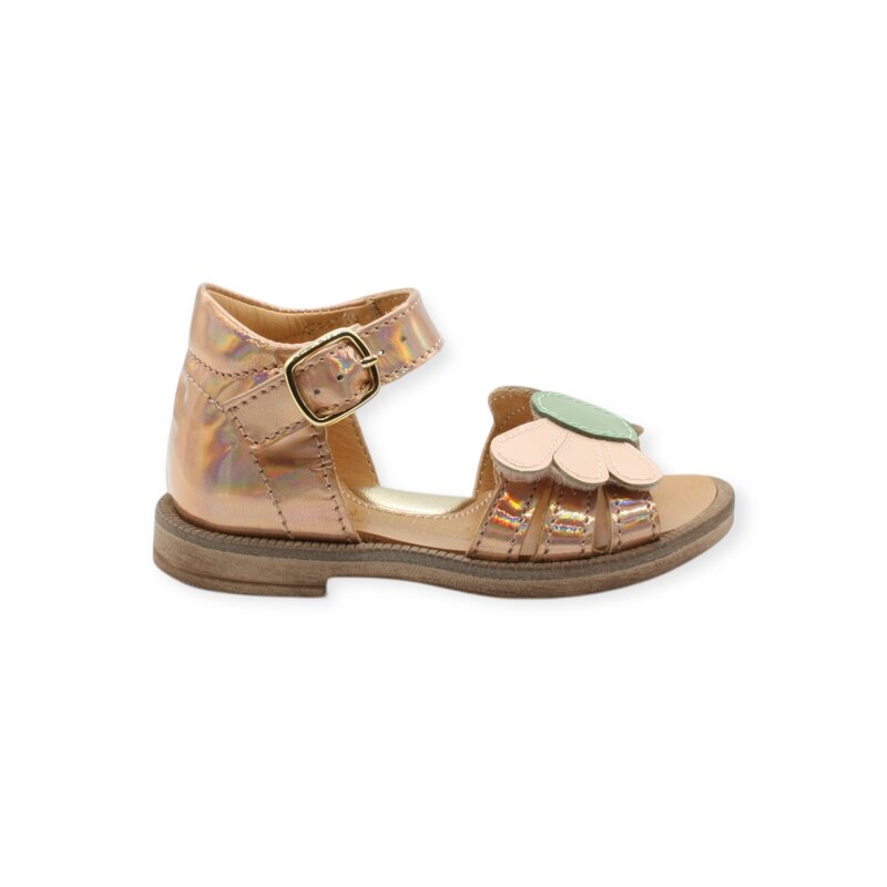 RONDINELLA RONDINELLA FIRST SANDAL VELCRO FLOWER MINT PINK