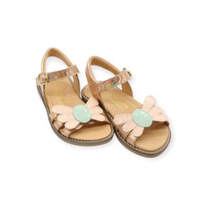 RONDINELLA RONDINELLA SANDAL VELCRO FLOWER MINT PINK