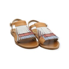 GALLUCCI GALLUCCI ETOILE SANDAL FRINGES ICEBLUE