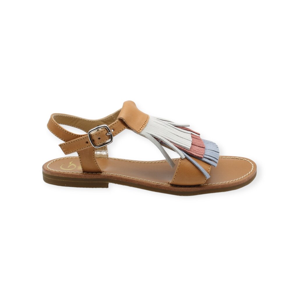 GALLUCCI GALLUCCI ETOILE SANDAL FRINGES ICEBLUE