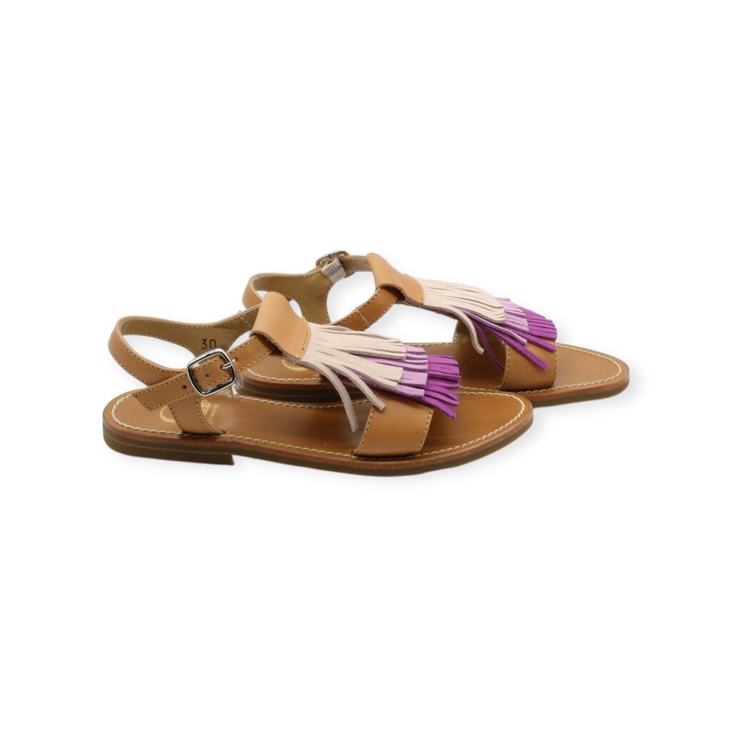 GALLUCCI GALLUCCI ETOILE SANDAL FRINGES MAUVE