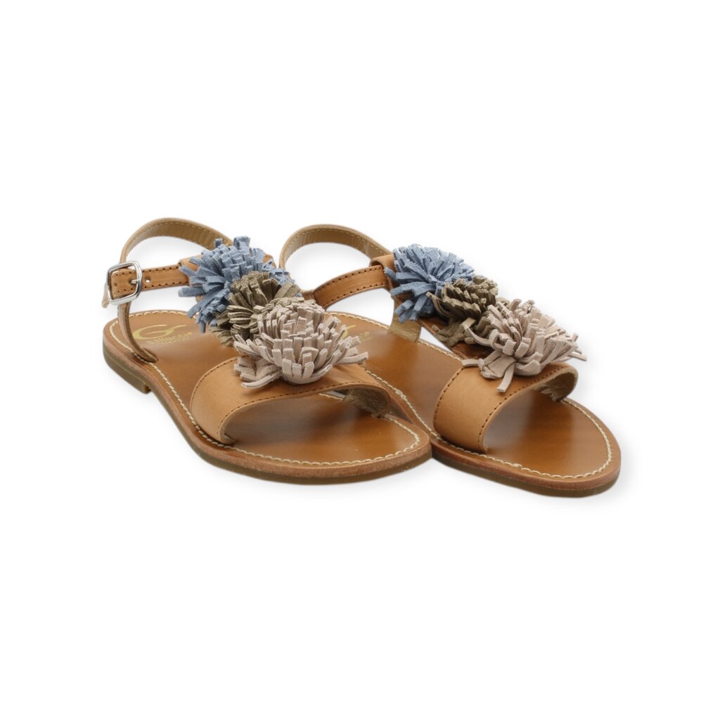 GALLUCCI GALLUCCI ETOILE SANDAL POMPOM SEASIDE